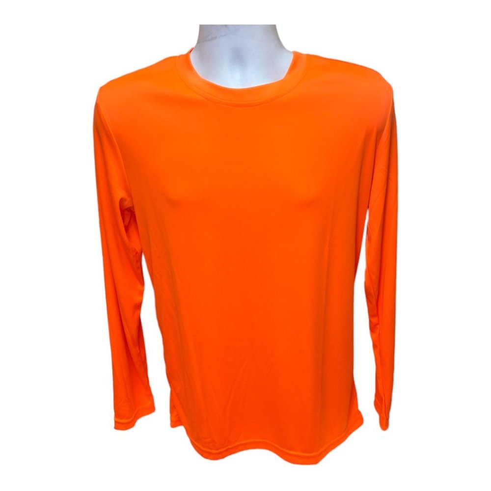 Neon Orange Men's Long Sleeve Safety Tee